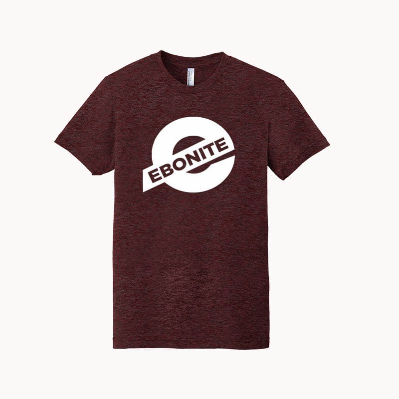 Ebonite Men's Bash Cranberry White Tri-Blend Bowling T-Shirt