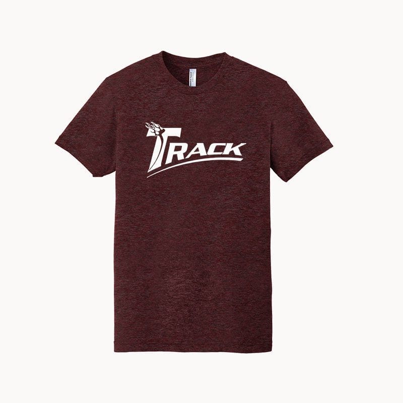 Track Men's Mutant Cranberry White Tri-Blend Bowling T-Shirt