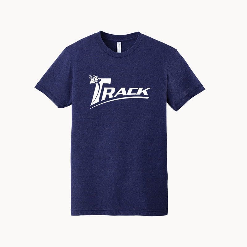 Track Men's Mutant Indigo Blue White Tri-Blend Bowling T-Shirt