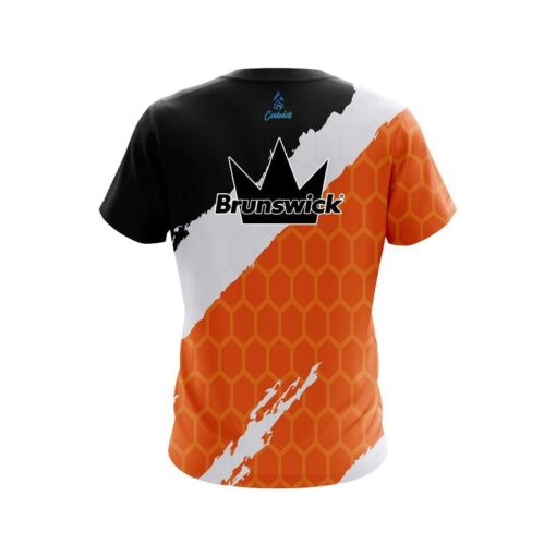 Brunswick Split Power Orange CoolWick Bowling Jersey - Image 2