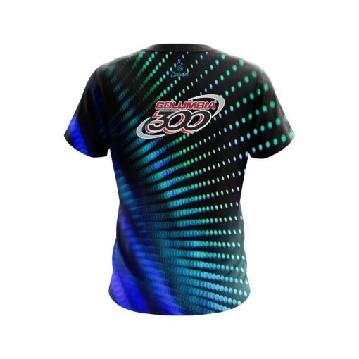 Columbia 300 Electronic Wave Aqua CoolWick Bowling Jersey - Image 2
