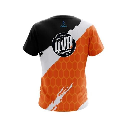 DV8 Split Power Orange CoolWick Bowling Jersey - Image 2