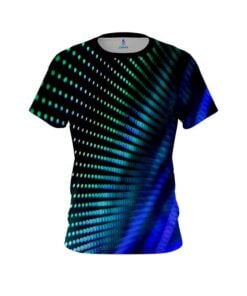 Plain Electronic Wave Aqua CoolWick Bowling Jersey
