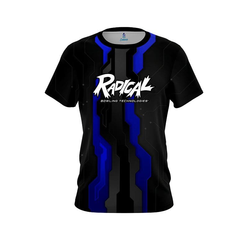 Radical Blue Print CoolWick Bowling Jersey 