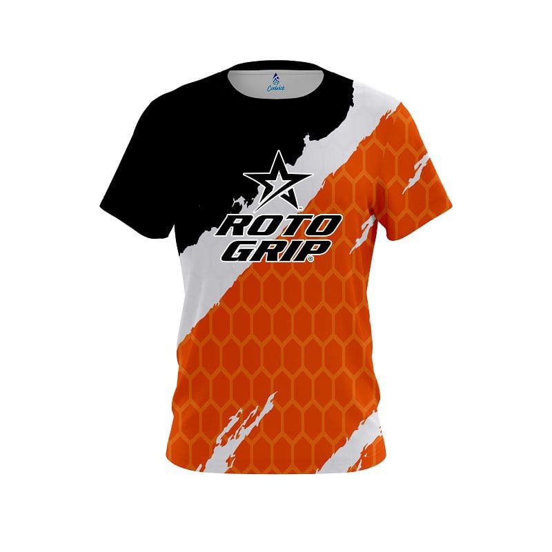 Roto Grip Men's Dye Sub Energy Swirls Orange CoolWick Bowling Shirt 