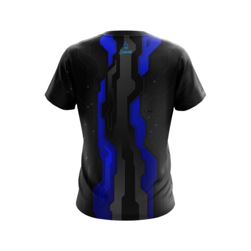 Plain Sport Technology Blue CoolWick Bowling Jersey - Image 2