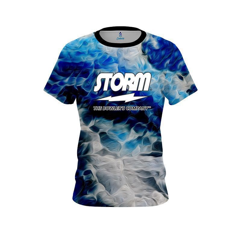 Storm Blue Marble Onyx CoolWick Bowling Jersey