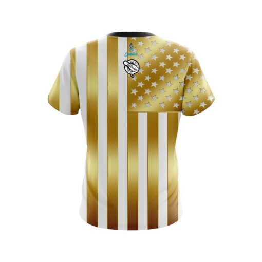 12Bagger American Gold Flag CoolWick Bowling Jersey - Image 2