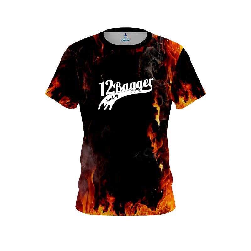 12Bagger Orange Flame CoolWick Bowling Jersey