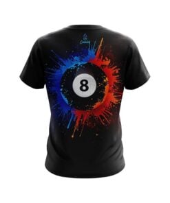 Alternative view of 8 Ball Splash Blue Red CoolWick Billiards Jersey