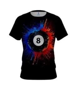 8 Ball Splash Blue Red CoolWick Billiards Jersey