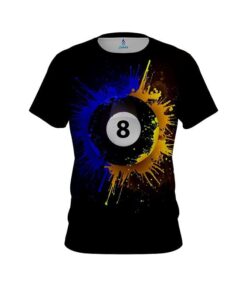 8 Ball Splash Yellow Blue CoolWick Billiards Jersey