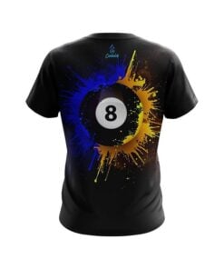 Alternative view of 8 Ball Splash Yellow Blue CoolWick Billiards Jersey