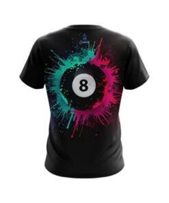 Alternative view of 8 Ball Splash Pink Teal CoolWick Billiards Jersey