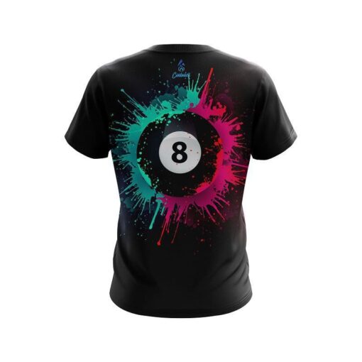 8 Ball Splash Pink Teal CoolWick Billiards Jersey - Image 2