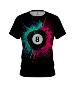 8 Ball Splash Pink Teal CoolWick Billiards Jersey