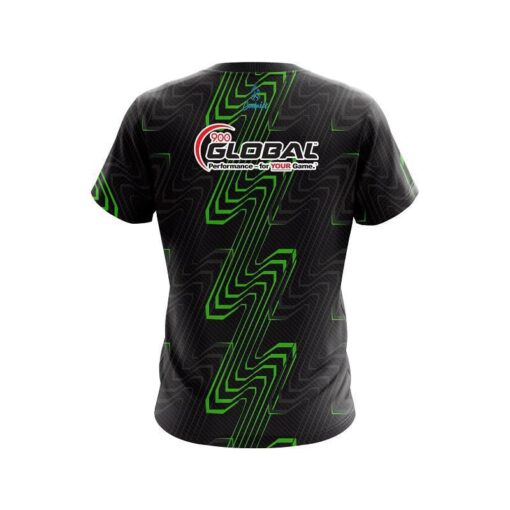 900 Global Halftone Extreme Green CoolWick Bowling Jersey - Image 2