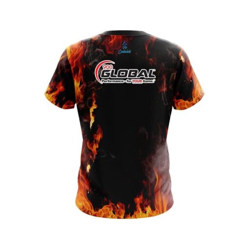 900 Global Orange Flame CoolWick Bowling Jersey - Image 2