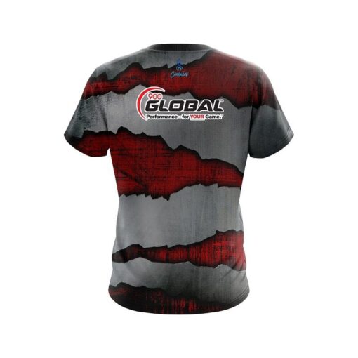 900 Global Red Rigid Steel CoolWick Bowling Jersey - Image 2