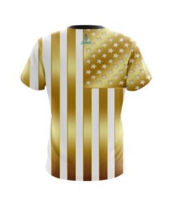 Alternative view of Plain American Gold Flag CoolWick Bowling Jersey
