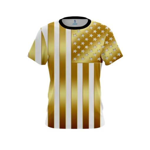 Plain American Gold Flag CoolWick Bowling Jersey