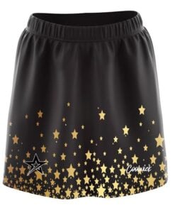 Stefanie Johnson Roto Grip Black And Gold Stars CoolWick Bowling Skort