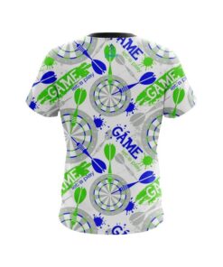 Alternative view of Plain Blue And Green Darts Explosion CoolWick Bowling Jersey
