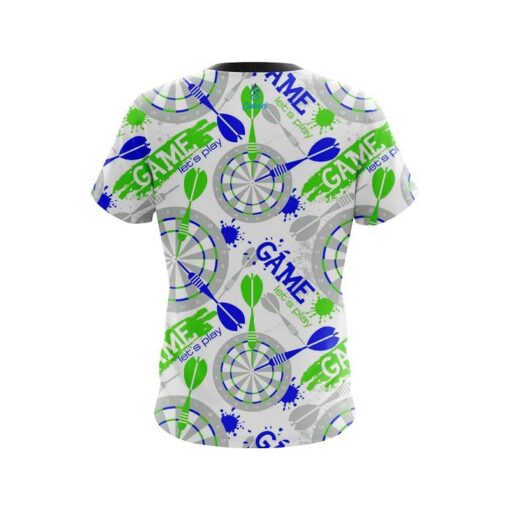 Plain Blue And Green Darts Explosion CoolWick Bowling Jersey - Image 2
