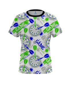 Plain Blue And Green Darts Explosion CoolWick Bowling Jersey