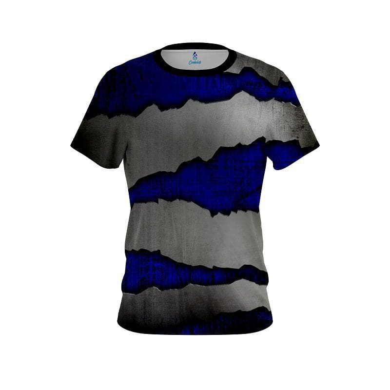 Plain Blue Rigid Steel CoolWick Bowling Jersey