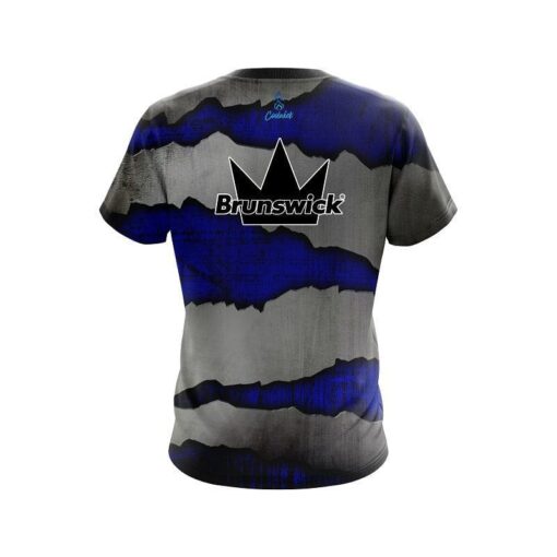 Brunswick Blue Rigid Steel CoolWick Bowling Jersey - Image 2