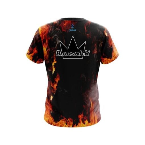 Brunswick Orange Flame CoolWick Bowling Jersey - Image 2