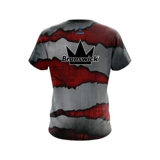 Brunswick Red Rigid Steel CoolWick Bowling Jersey - Image 2