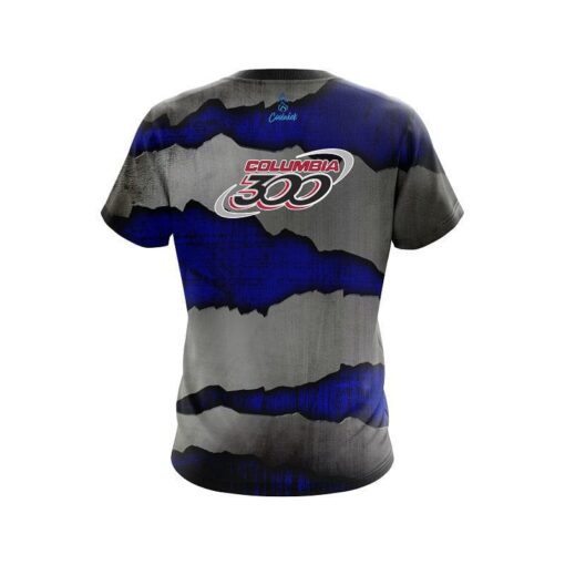 Columbia 300 Blue Rigid Steel CoolWick Bowling Jersey - Image 2