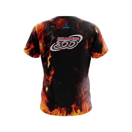 Columbia 300 Orange Flame CoolWick Bowling Jersey - Image 2