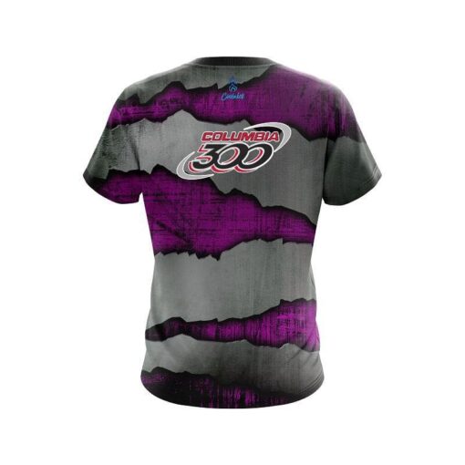 Columbia 300 Purple Rigid Steel CoolWick Bowling Jersey - Image 2