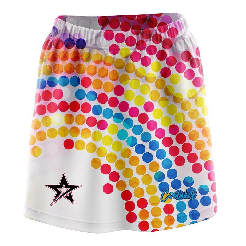 Stefanie Johnson Roto Grip Colorful Dots CoolWick Bowling Skort