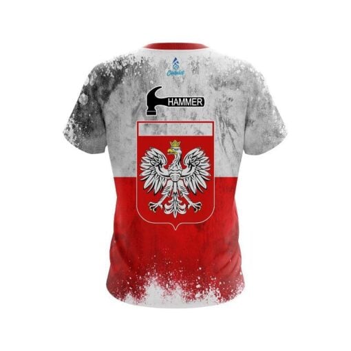 Hammer Poland Flag CoolWick Bowling Jersey - Image 2