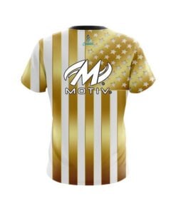 Alternative view of Motiv American Gold Flag CoolWick Bowling Jersey