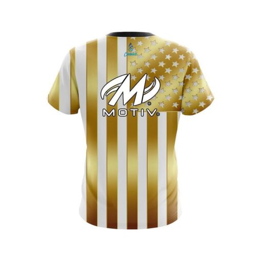 Motiv American Gold Flag CoolWick Bowling Jersey - Image 2