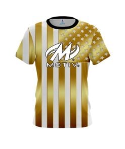 Motiv American Gold Flag CoolWick Bowling Jersey