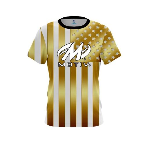 Motiv American Gold Flag CoolWick Bowling Jersey