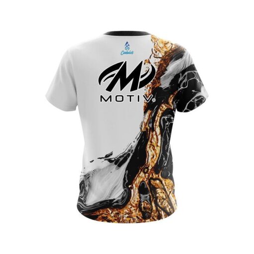 Motiv Black And Gold Liquid Marble CoolWick Bowling Jersey - Image 2