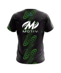 Alternative view of Motiv Halftone Extreme Green CoolWick Bowling Jersey