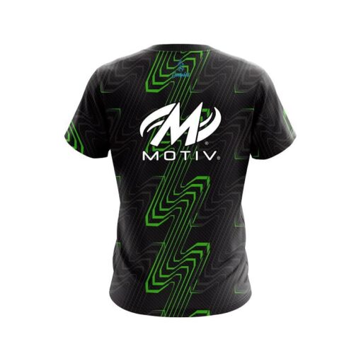 Motiv Halftone Extreme Green CoolWick Bowling Jersey - Image 2