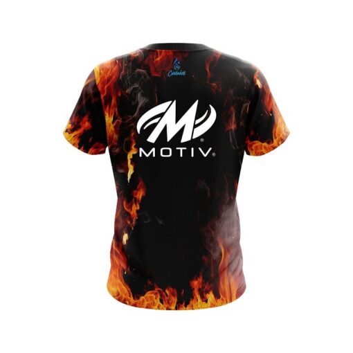 Motiv Orange Flame CoolWick Bowling Jersey - Image 2