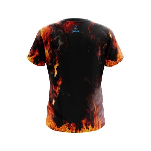 Plain Orange Flame CoolWick Bowling Jersey - Image 2