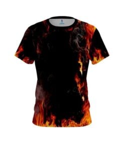 Plain Orange Flame CoolWick Bowling Jersey