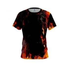 Plain Orange Flame CoolWick Bowling Jersey