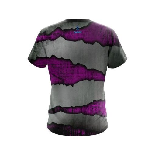 Plain Purple Rigid Steel CoolWick Bowling Jersey - Image 2